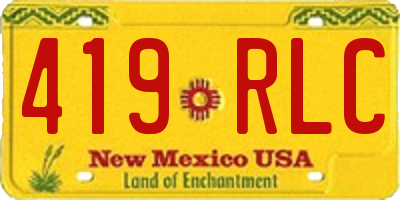 NM license plate 419RLC