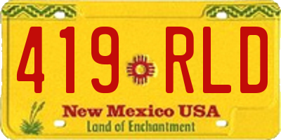 NM license plate 419RLD