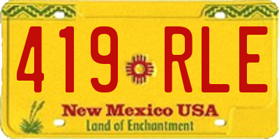 NM license plate 419RLE
