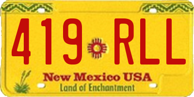 NM license plate 419RLL