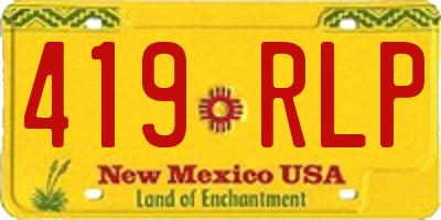 NM license plate 419RLP