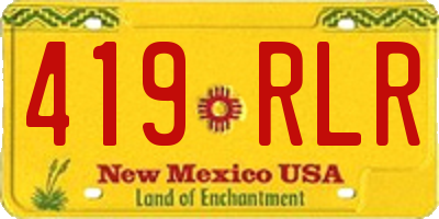 NM license plate 419RLR