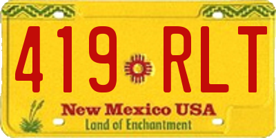 NM license plate 419RLT