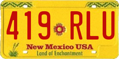 NM license plate 419RLU