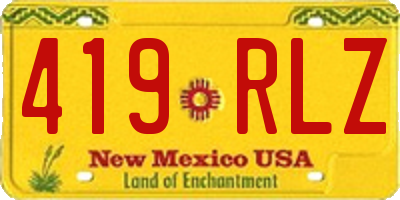 NM license plate 419RLZ