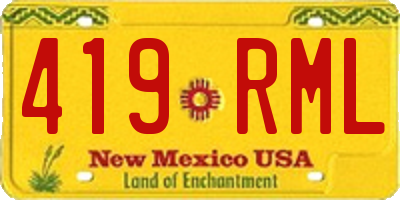 NM license plate 419RML