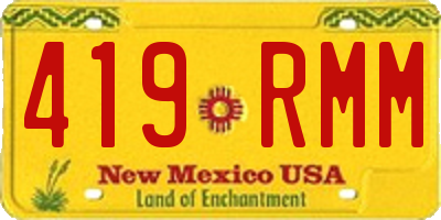 NM license plate 419RMM