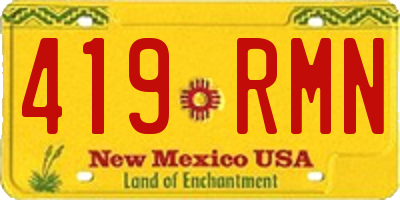 NM license plate 419RMN