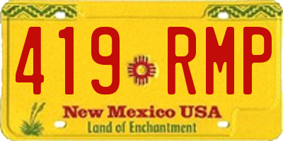 NM license plate 419RMP