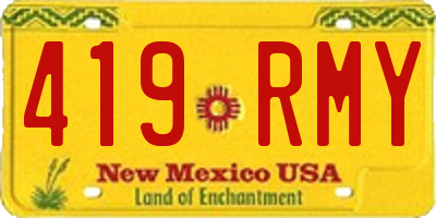NM license plate 419RMY