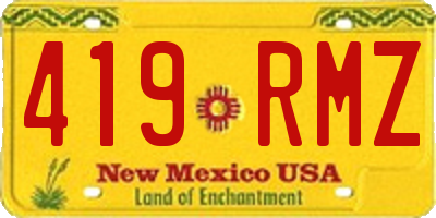 NM license plate 419RMZ
