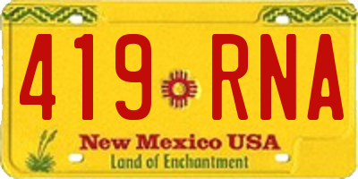 NM license plate 419RNA