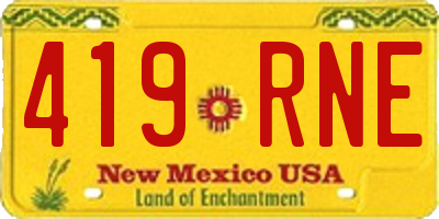 NM license plate 419RNE