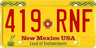 NM license plate 419RNF