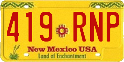 NM license plate 419RNP