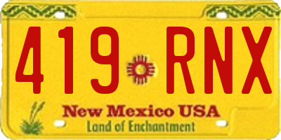 NM license plate 419RNX