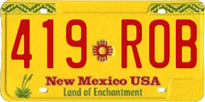 NM license plate 419ROB