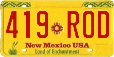 NM license plate 419ROD