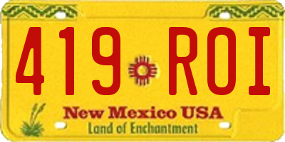 NM license plate 419ROI