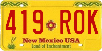 NM license plate 419ROK