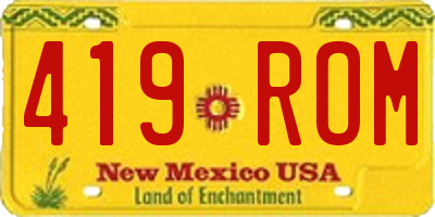 NM license plate 419ROM