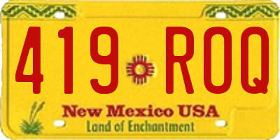 NM license plate 419ROQ