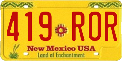 NM license plate 419ROR