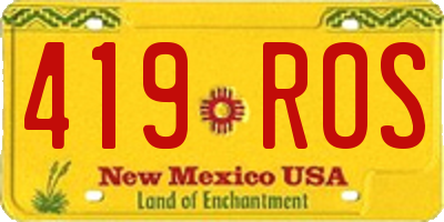 NM license plate 419ROS