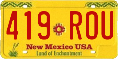 NM license plate 419ROU
