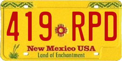 NM license plate 419RPD