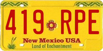 NM license plate 419RPE