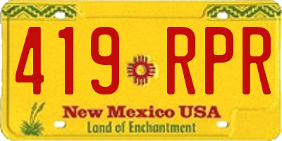 NM license plate 419RPR