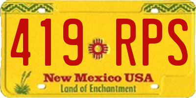 NM license plate 419RPS