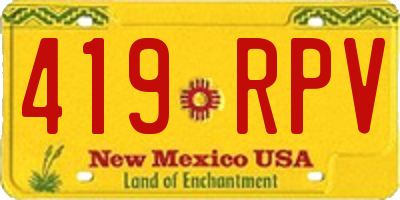NM license plate 419RPV