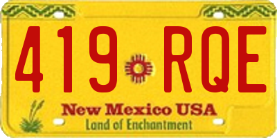 NM license plate 419RQE
