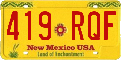 NM license plate 419RQF