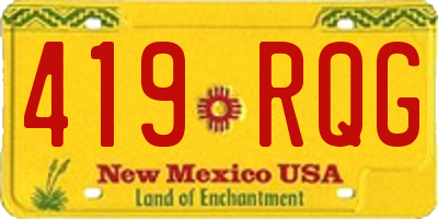 NM license plate 419RQG
