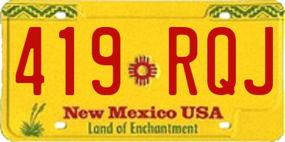 NM license plate 419RQJ