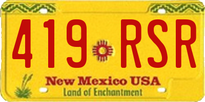 NM license plate 419RSR