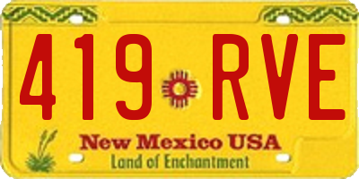 NM license plate 419RVE