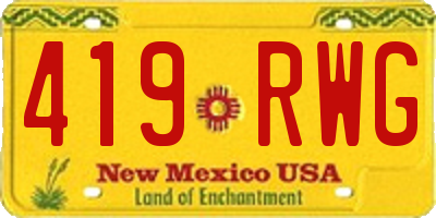 NM license plate 419RWG