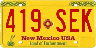 NM license plate 419SEK