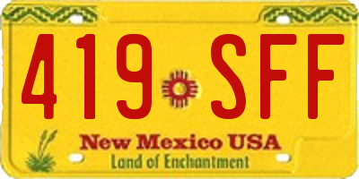 NM license plate 419SFF