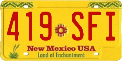 NM license plate 419SFI