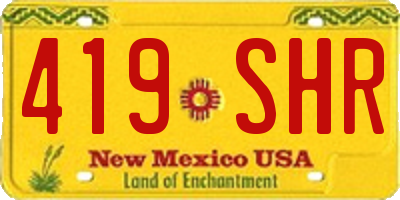 NM license plate 419SHR