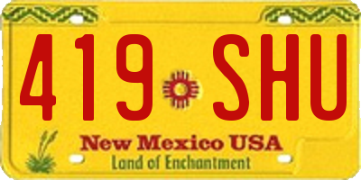 NM license plate 419SHU
