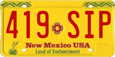 NM license plate 419SIP