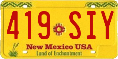 NM license plate 419SIY