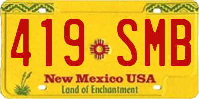 NM license plate 419SMB