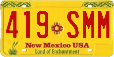 NM license plate 419SMM